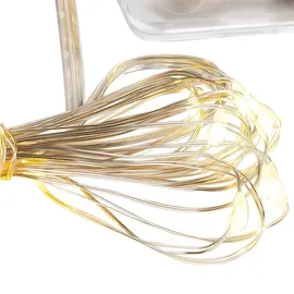 Cepewa LED Lichterkette Batterie Timer Draht 20 LEDs warmweiß silber - Silber/Transparent