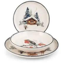 H&H Servizio Tavola Natalizio 18-tlg. Frosty
