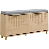 SoBuy Schuhschrank 100 x 50 x 24 cm Sitzbank beige