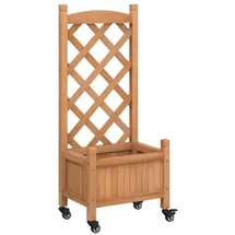 vidaXL Pflanzkübel mit Rankgitter und Rollen 1945548 194 x 54 x 48 cm Braun