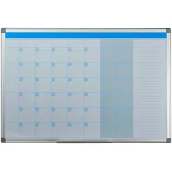 Relaxdays Whiteboard, Wochenplaner, abwischbar, magnetisch, Planungstafel mit Stiftablage, Magnetwand 60 x 90 cm, weiß