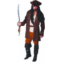 FIESTAS GUIRCA Piratenkostüm Herren inkl. Piraten Hut, Karneval Kostüm Herren Pirat - Gr L 52–54 - Seeräuber Pirat Kostüm Herren, Piratenkostüm Männer, Piratenkostüm erwachsene, Fasching Kostüm Pirat