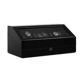 Klarstein Uhrenbeweger Schaukasten für 13 Uhren Holz 49 cm x 21 cm x 27 cm Schwarz