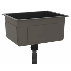 vidaXL Handgemachte Einbauspüle rechts Edelstahl schwarz 440 x 340 mm Handbetätigung