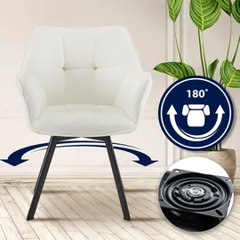 CLP 2er Set Esszimmerstuhl Jordi Samt creme