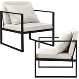 [en.casa] Sessel Ragusa 2er Set Sandfarben