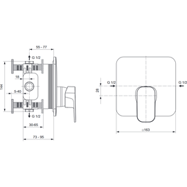 Ideal Standard Tonic II Brausearmatur UP Bausatz 2 A6339AA