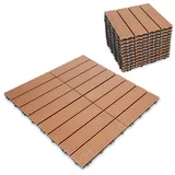 Clanmacy Holzfliesen Terrassenfliesen mit klicksystem für Terrassen Braun 30x30 22 St., 22 St., mit klicksystem für Terrassen und Balkon braun