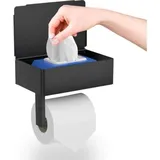 Guiguzi Wand-toilettenpapierhalter Zur Montage Ohne Bohren, Mit Ablagen Und Feuchttuchspender