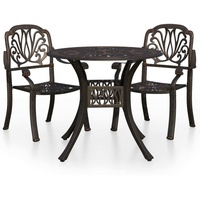 vidaXL Bistro-Set Aluminiumguss 3-tlg. bronz 3070574