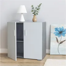 Hti-Living Sideboard 2 Fächer Thekla 60 x 77 x 31 cm Beton / Weiß
