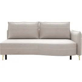 exxpo - sofa fashion Loungesofa EXXPO - SOFA FASHION "Ortis mit toller Kontrastnaht, Solitärmöbel, bequem, schmale Armlehne", beige, B:212cm H:93cm T:114cm, Sofas, Lounge-Sofa, Schlafsofa mit Bettfunktion und Bettkasten, komfortabler Federkern