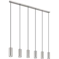 GLOBO Hängelampe Pendelleuchte Deckenleuchte Esszimmerleuchte Wohnzimmerlampe, Metall nickel verchromt,