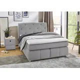 Jockenhöfer Gruppe Boxspringbett Bella, mit Kaltschaum-Topper grau