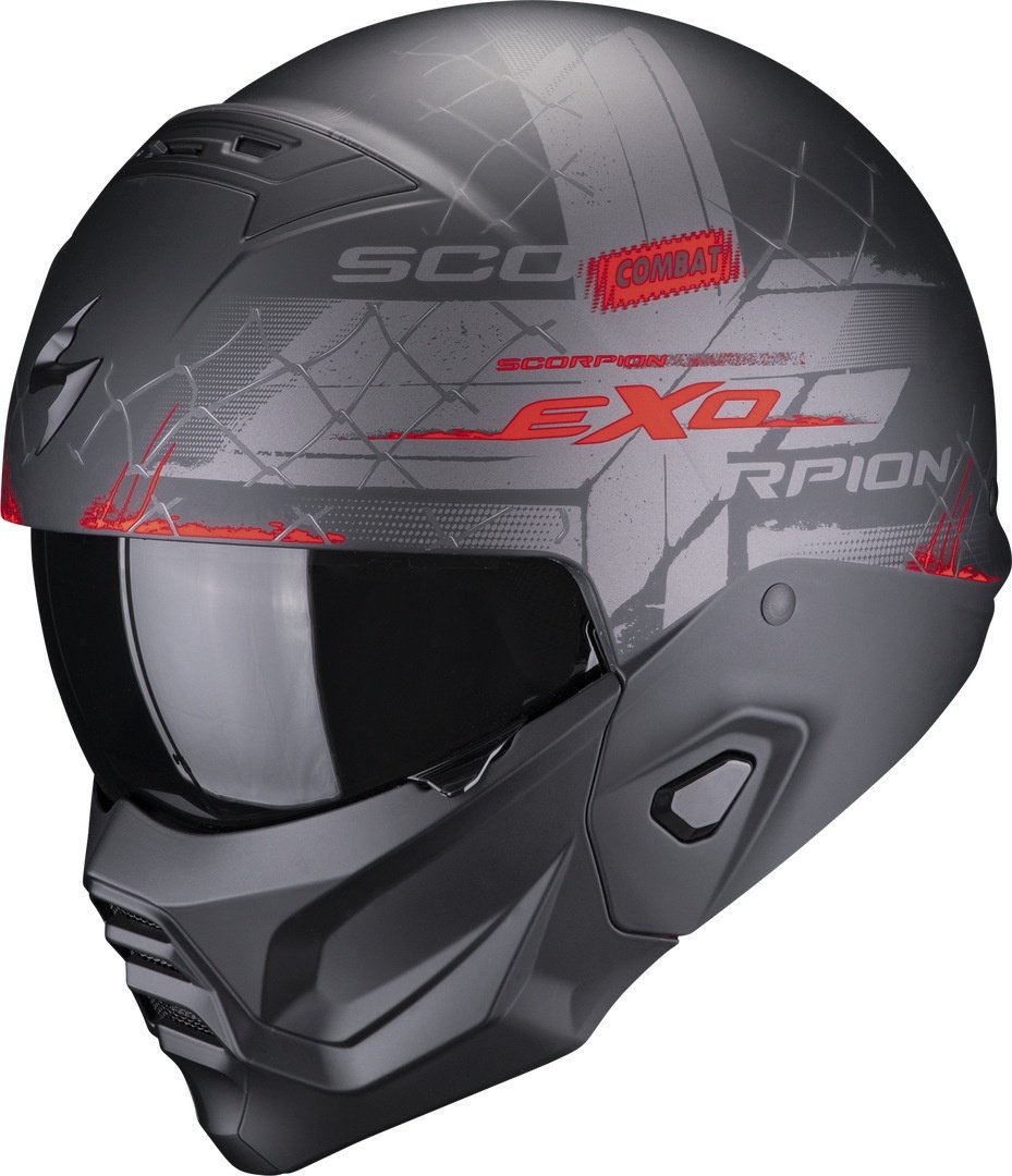 Scorpion EXO-Combat II Xenon Helm, zwart-rood, S Voorman