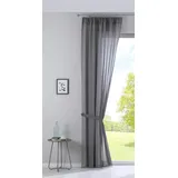Gardinenbox Gardine »Nizza« Baumwoll-Voile Halbvoile HxB 254x135 cm Grau Transparent Store mit Gardinenband und Tuneldurchzug, 2019031