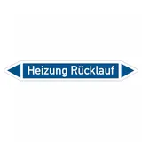 König Werbeanlagen Rohrleitungskennzeichnung Heizung Rücklauf 10 x 1,5 cm Blau/Weiß