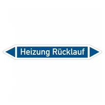 König Werbeanlagen Rohrleitungskennzeichnung Heizung Rücklauf 10 x 1,5 cm Blau/Weiß