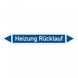 König Werbeanlagen Rohrleitungskennzeichnung Heizung Rücklauf 10 x 1,5 cm Blau/Weiß