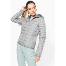Kariban Leichte Damen-Steppjacke mit Kapuze - Grün - M