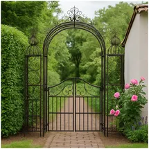 Hti-Living Torbogen mit Tür 1 Stück 100 x 200 cm Schwarz