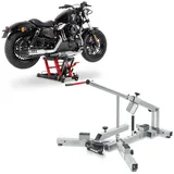 ConStands Motorradheber Set: Hebebühne Mid-lift L bis 680 kg rot # mit Reifenmontiergerät pass