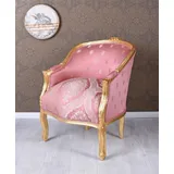 Barockstuhl Sessel Gold Rosa Bergere Barock Armlehnstuhl Antik Prunksessel Stuhl
