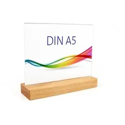 envigo Tischaufsteller »Eiche« DIN A5 quer, Holz+Acrylglas