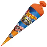 ROTH Schultüte Hot Wheels 70 cm - rund Filzverschluss, ROT(H)-Spitze - Zuckertüte Hot Wheels Schulanfang