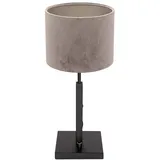Steinhauer Tischleuchte Beistelllampe Schreibtischlampe Metall Stoff Drehschalter Grau