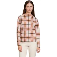 Betty Barclay Strickpullover kariert Patch Rosé/Camel,36 | 36