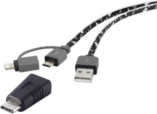 Renkforce USB-Kabel USB 2.0 USB-A Stecker, USB-C® Stecker, USB-Micro-B Stecker, Apple Lightning Ste