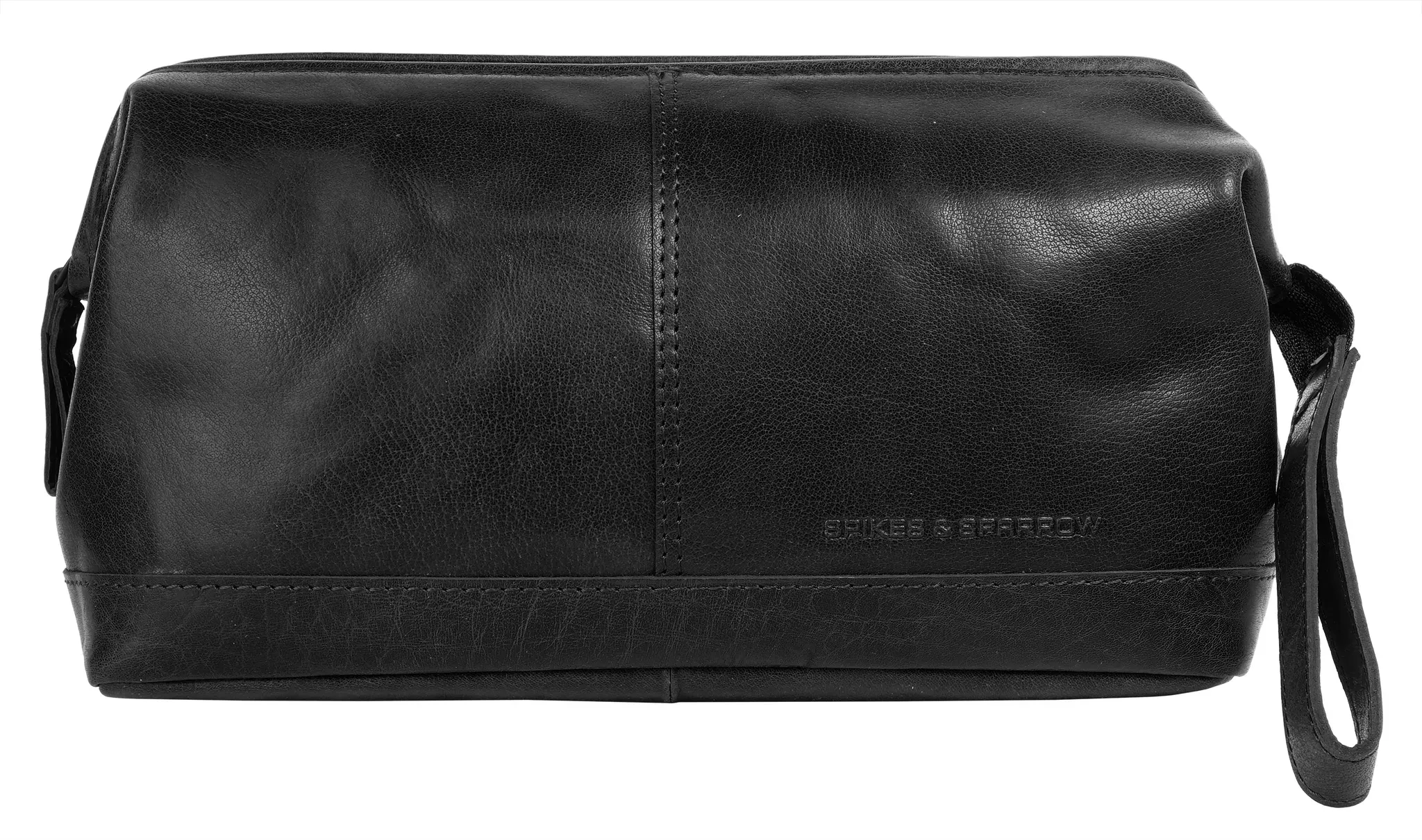 Kulturbeutel SPIKES & SPARROW "TOILETRY BAG" Gr. B/H/T: 30cm x 18cm x 11cm onesize, schwarz Taschen echt Leder