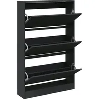 VidaXL Schuhschrank Schwarz 80x21x125,5 cm Holzwerkstoff