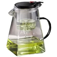 FUYTERY Glas Teekanne mit abnehmbarem Infuser, Kungfu Tee Kunst Glas Teekanne Edelstahl Filter Krug mit Infuser, blühende und lose Blatt Tee Maker Set (750ML,1000ML) (Weiß, 1000ML)