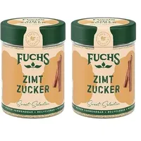 Fuchs Gewürze - Zimt Zucker - Klassiches Gewürz für Milchreis, Pfannkuchen oder Waffeln - aus natürlichen Zutaten - 100 g in wiederverwendbarer, recyclebarer Dose (Packung mit 2)