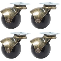 Lenkrollen, drehbar, 360 Grad drehbare Kugelrollen, Oberplatte mit Kapuze, Möbelrolle, 4 Stück (Ball Caster, 1.5" (40mm))