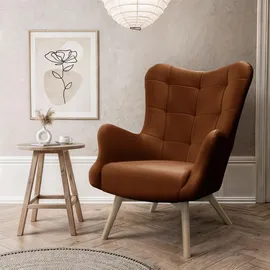 lookway Relaxsessel gepolstert 80 x 105 x 86 cm Braun/Orange