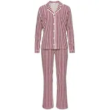 LASCANA Damen Pyjama rot-weiß-gestreift Gr.36/38