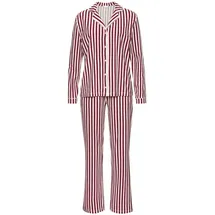 LASCANA Damen Pyjama rot-weiß-gestreift Gr.36/38