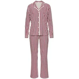 LASCANA Damen Pyjama rot-weiß-gestreift Gr.36/38