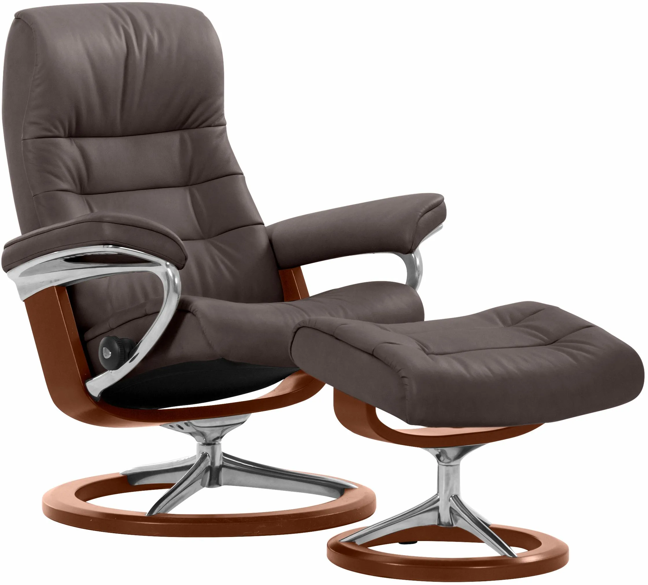 Stressless® Relaxsessel »Opal«, (Set, Relaxsessel mit Hocker), mit Hocker, mit Signature Base, Größe M, mit Schlaffunktion Stressless® chocolate