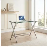 LIVIHOME Schreibtisch NORA (Packung, 1-St), Schreibtisch, Glas, pflegeleichte Oberfläche