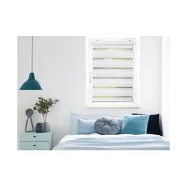 MYDECO Doppelrollo mit Blende 70 x 160 cm weiß
