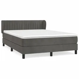 vidaXL Boxspringbett 140 x 200 cm Dunkelgrau