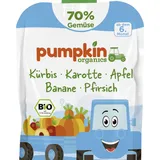 pumpkin organics Quetschie Kürbis, Karotte, Apfel, Banane & Pfirsich, ab 6 Monaten