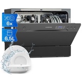 Klarstein Amazonia 6 Geschirrspüler 1380W 6 Maßgedecke Tasten-Armatur, 10041203, 6 l schwarz