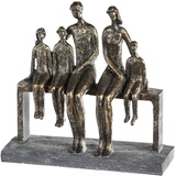 Casablanca by Gilde Skulptur We are family, bronzefarben/grau«, Dekoobjekt, Höhe 26 cm, Familie, mit Spruchanhänger, Wohnzimmer orange