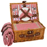 HYBDAMAI Picknickkorb Set für 2 Person mit Kühlfach und wasserdichte Picknickdecke, Abnehmbarer Riemen, Weinbeutel, Besteck Set, für Camping, Strand, Wandern, BBQ und Familie/Paare Geschenke, Zubehör