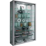 VCM Wandvitrine Vitrosa Mini 59 x 18 x 91 cm Silber